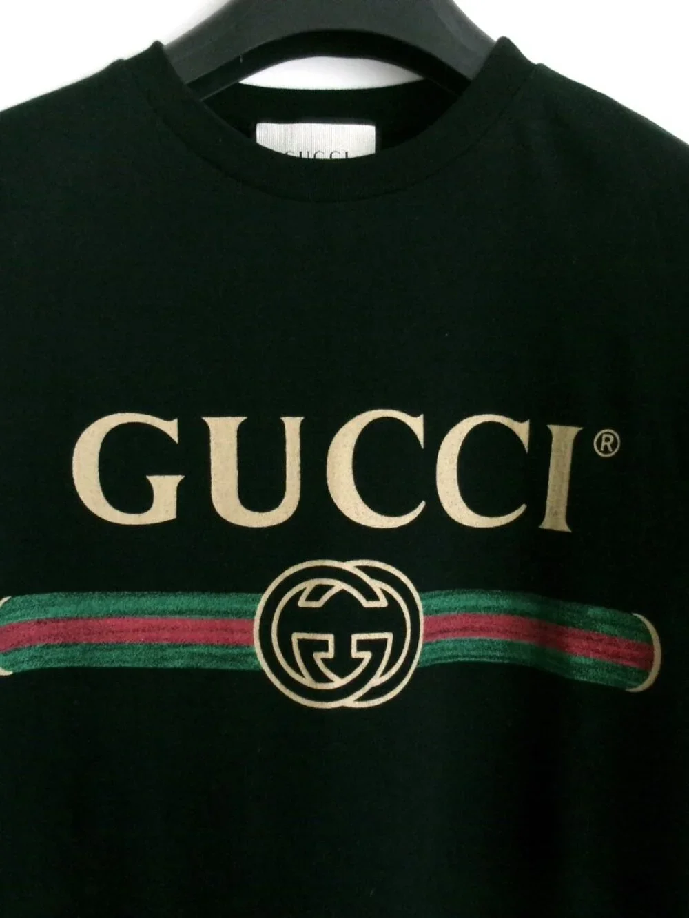 GG LOGO 100% COTTON T-SHIRT BLACK UNISEX Sz-O/S - Picture 3 of 7